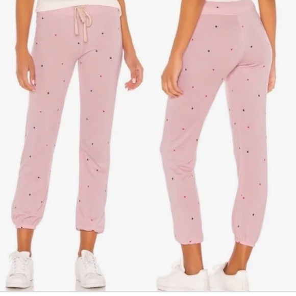 SUNDRY pink with stars & hearts jogger pants - Picture 11 of 11